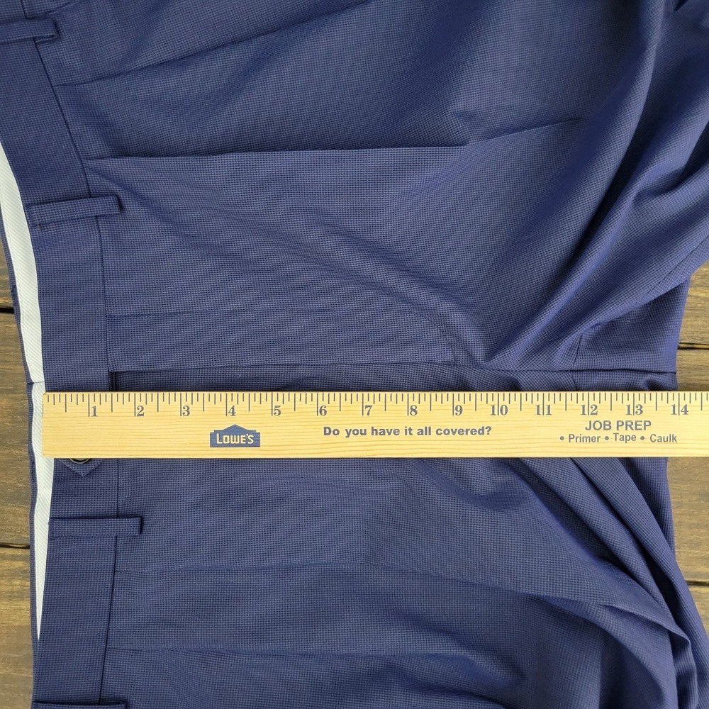 Ralph Lauren Men's Dress Pant Trousers Navy Blue Polyester Blend Pleated 36x32 - Picture 4 of 10
